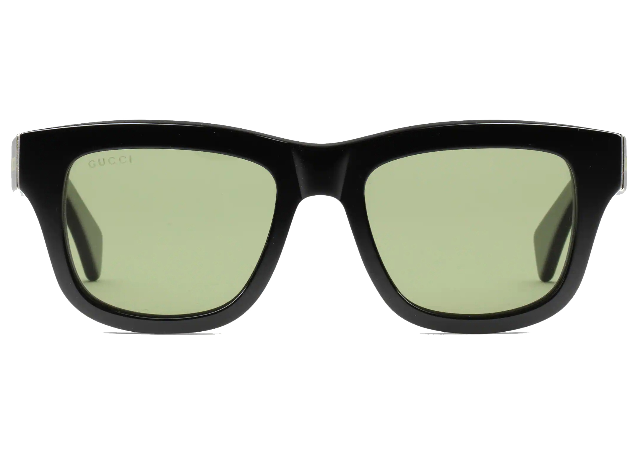 Gucci Rectangular Frame Sunglasses Black/Green (691371 J1696 1030)