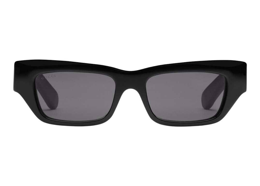 Pre-owned Gucci Rectangular-frame Sunglasses Black/grey (733383 J0740 1012)