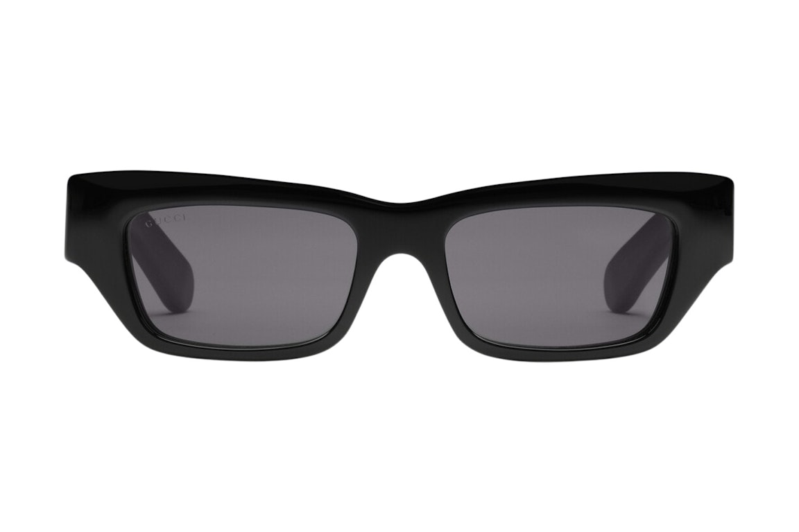 Pre-owned Gucci Rectangular-frame Sunglasses Black/grey (733383 J0740 1012)