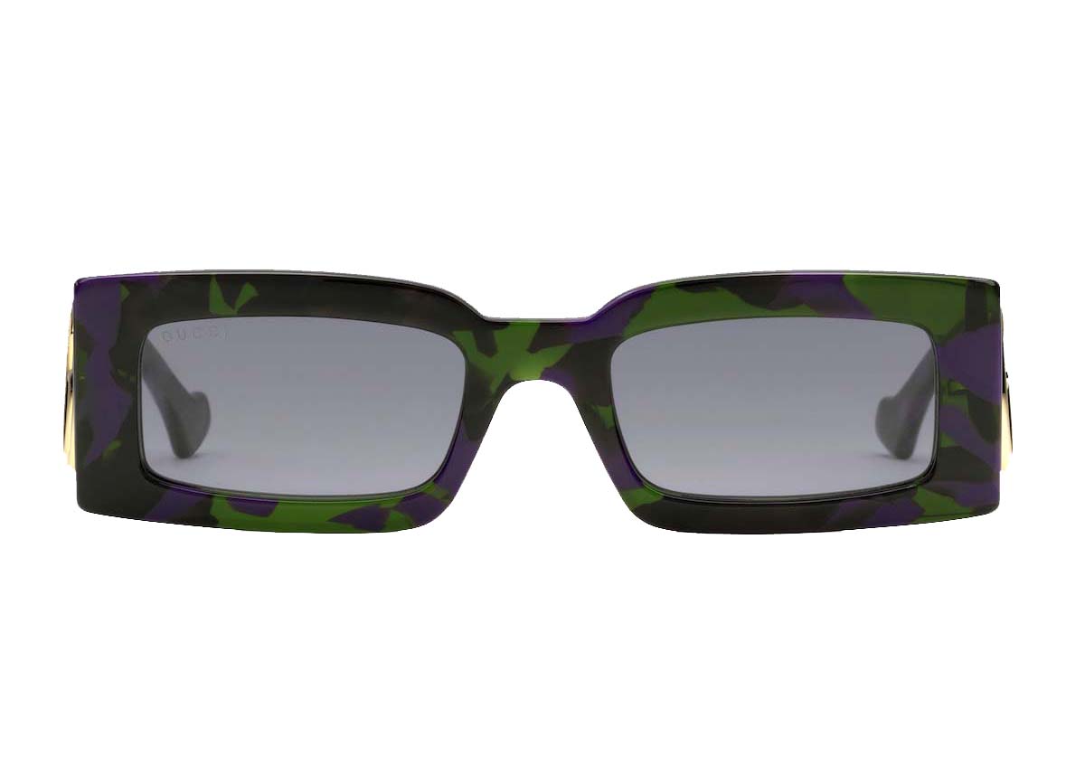 Gucci Rectangular Frame Sunglasses Green/Purple (755254 J0740 3812 
