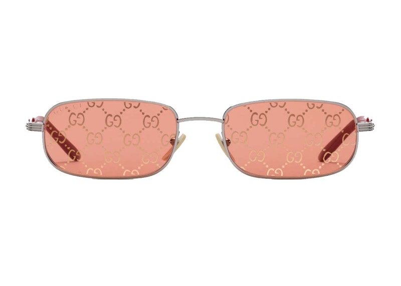 Gucci Gafas de sol con montura rectangular plateado (755272 I3331 8166)