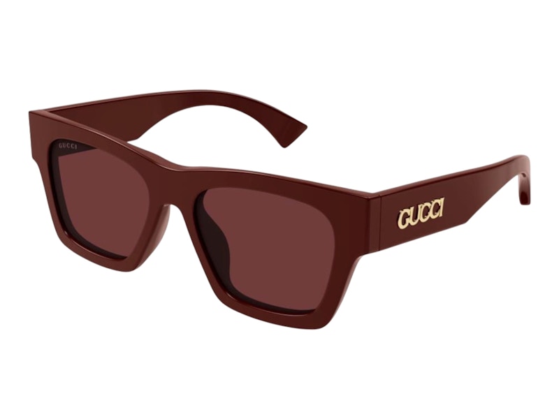 Gucci Rectangular Sunglasses Burgundy Red (GG1835SA-003)