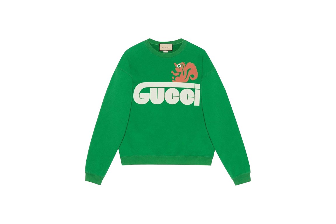 Pre-owned Gucci Retro  Skunk-print Sweatshirt Grass Green
