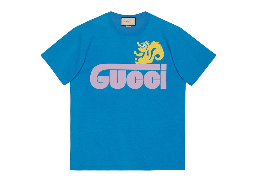 Pre-owned Gucci Retro Skunk Print T-shirt Royal Blue