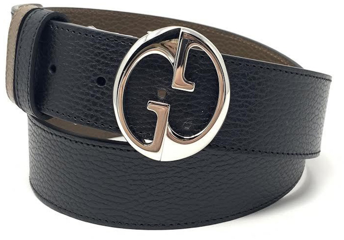 Gucci Reversible Belt Black/Brown in with Silver-tone