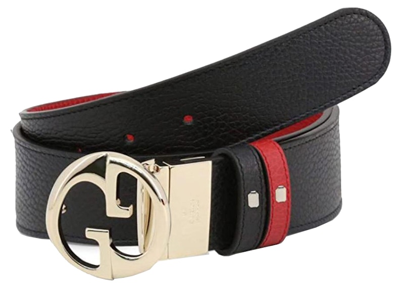 gucci reversible belt women's black and red