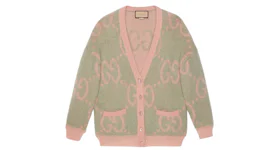 Gucci Reversible GG Cardigan Salmon Pink/Pastel Green