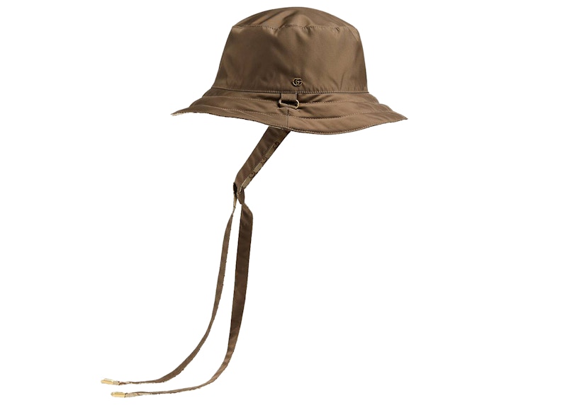 Gucci Reversible Hat In Gg Canvas And Nylon Beige/Brown