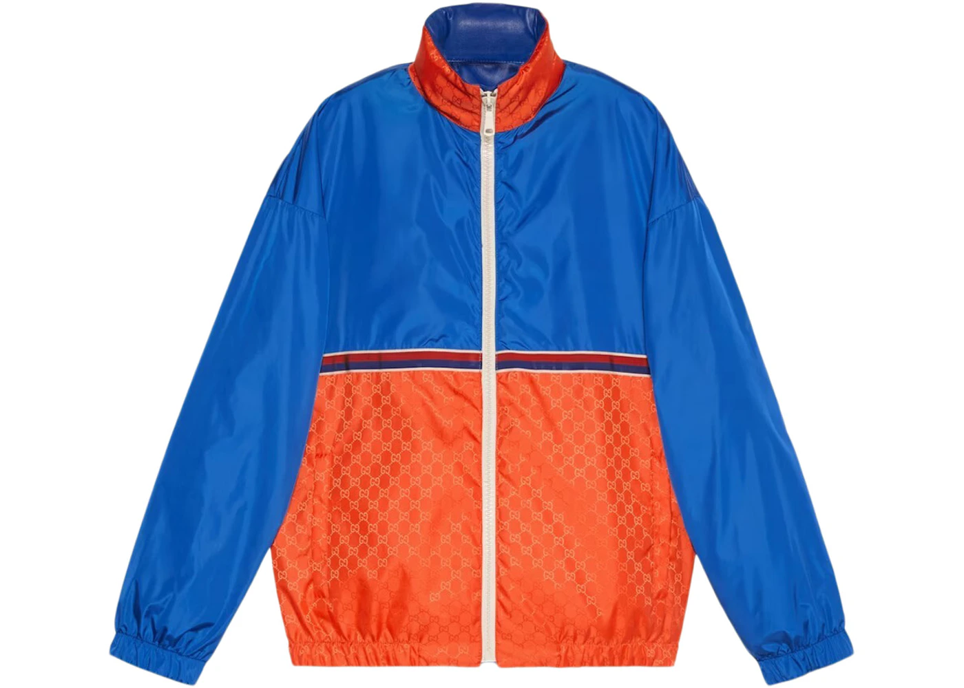 Gucci Reversible Interlocking G Leather Jacket Blue Men's - US