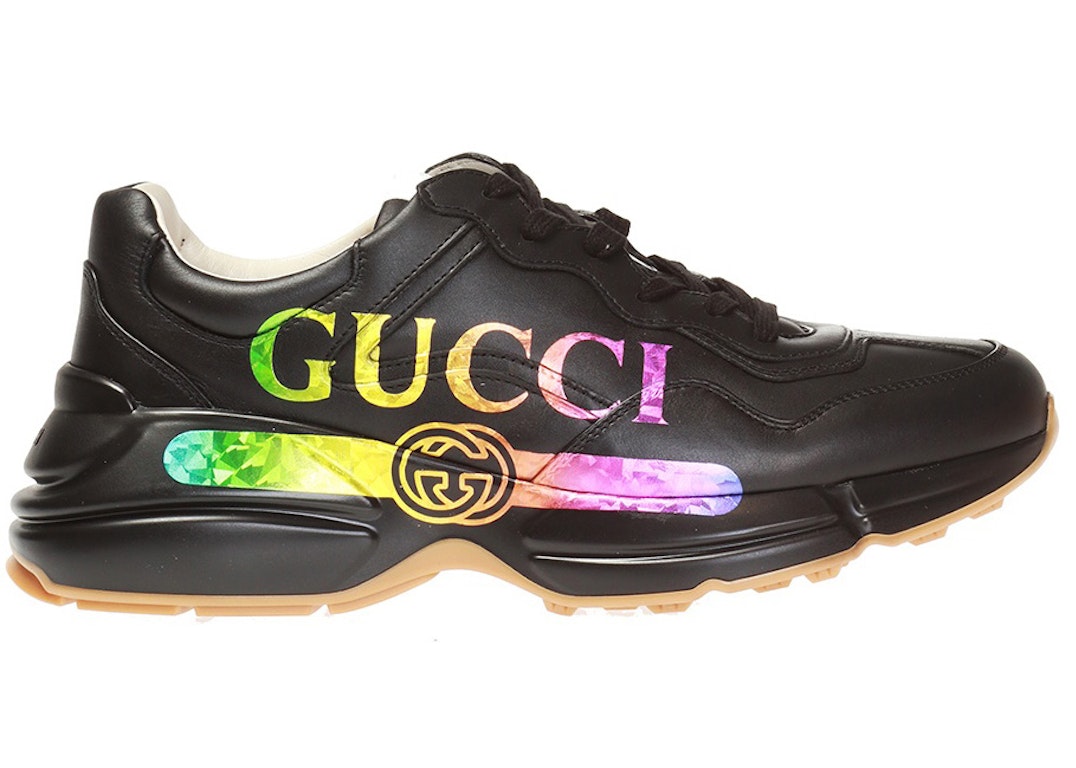 Pre-owned Gucci Rhyton Iridescent Logo In Black