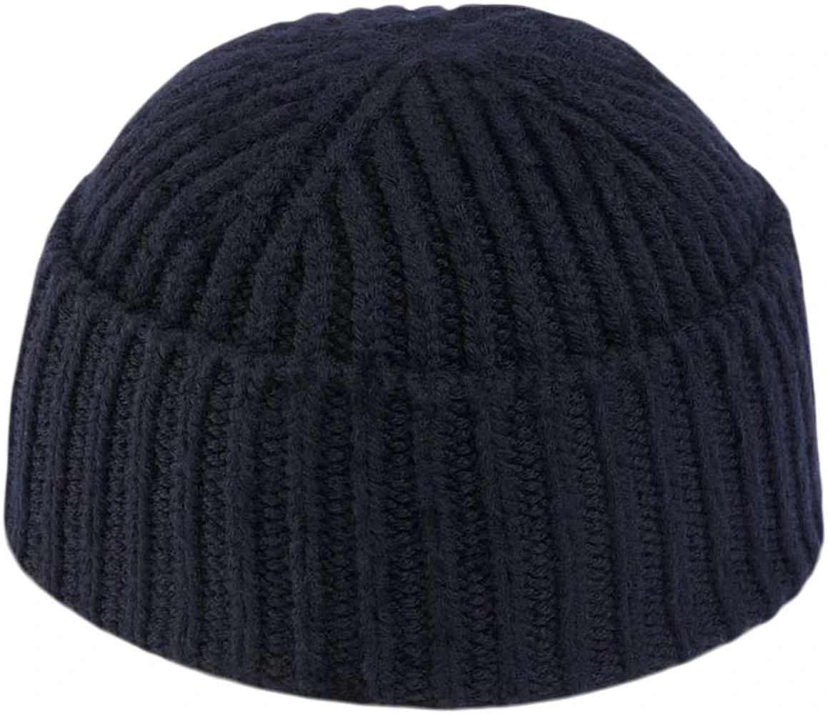 Gucci Rib Wool Hat with Label Dark Blue in Rib Knit Wool - US