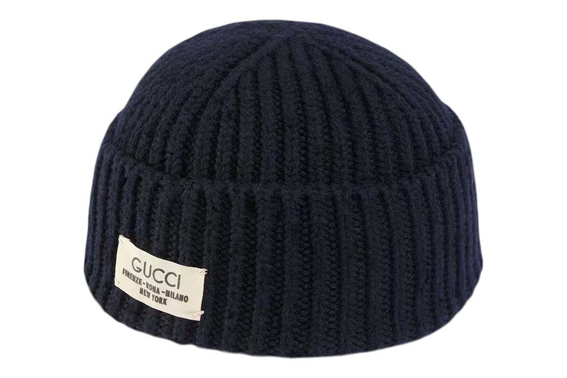 Pre-owned Gucci Rib Wool Hat With Label Dark Blue