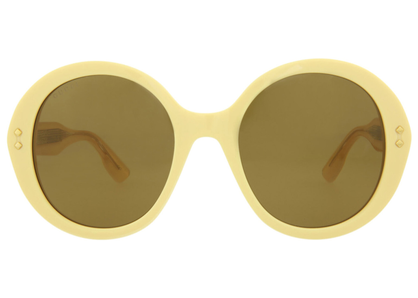 Gucci Round-Acetate Frame Sunglasses Yellow (GG1081S-30012874-004-70078) in  Acetate/Metal - US