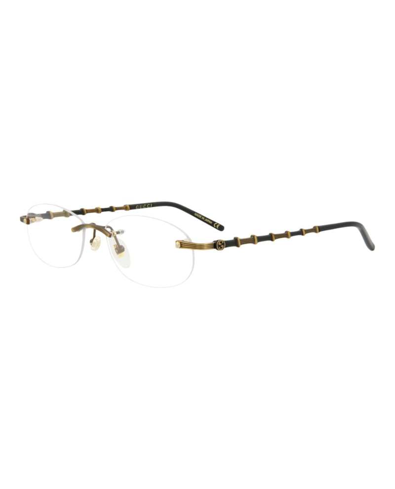 Gucci Round Eyeglasses Gold/Gold/Transparent (GG0857OJ