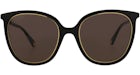 Gucci Round-Frame Acetate Sunglasses Black Black Brown (GG1076S-30012794-002)