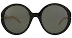 Gucci Round-Frame Acetate Sunglasses Black/Gold/Grey (GG0726S-30008878-005-00331)