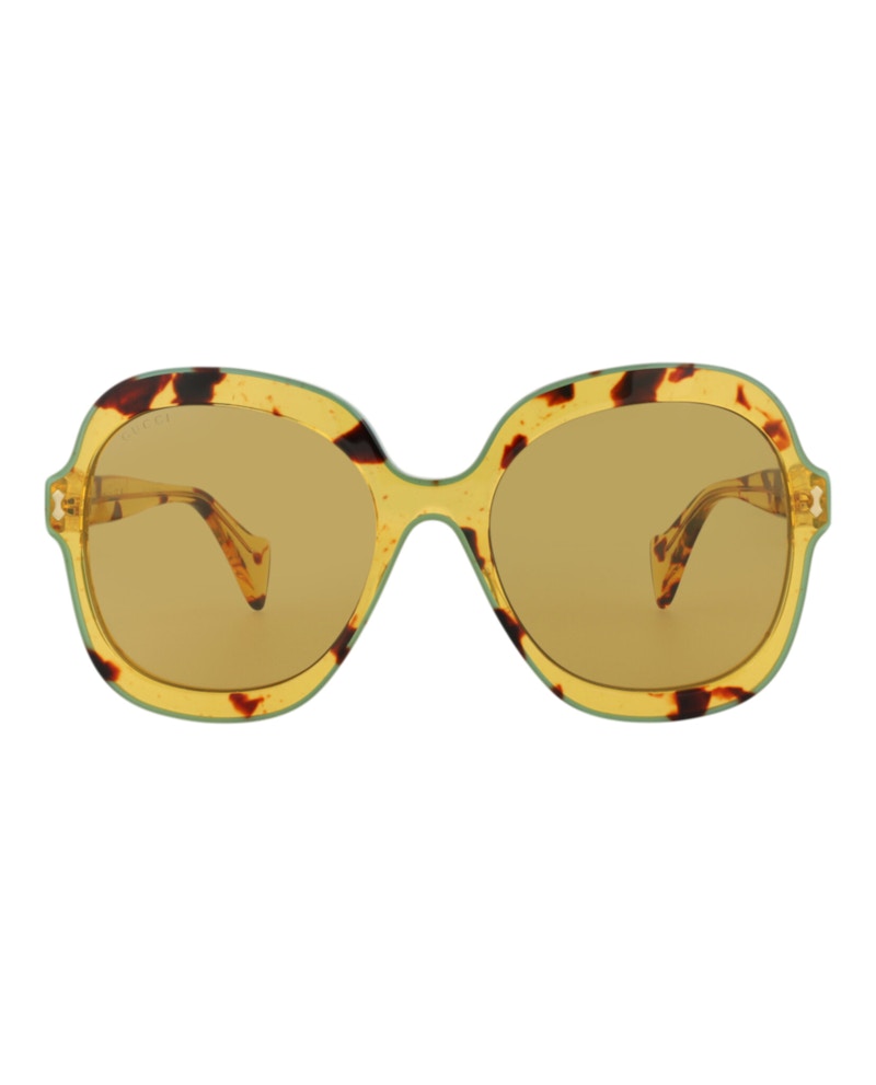 Pre-owned Gucci Women's Roundframe Acetate Sunglasses/30013512003) In Havana/brown (gg1240s