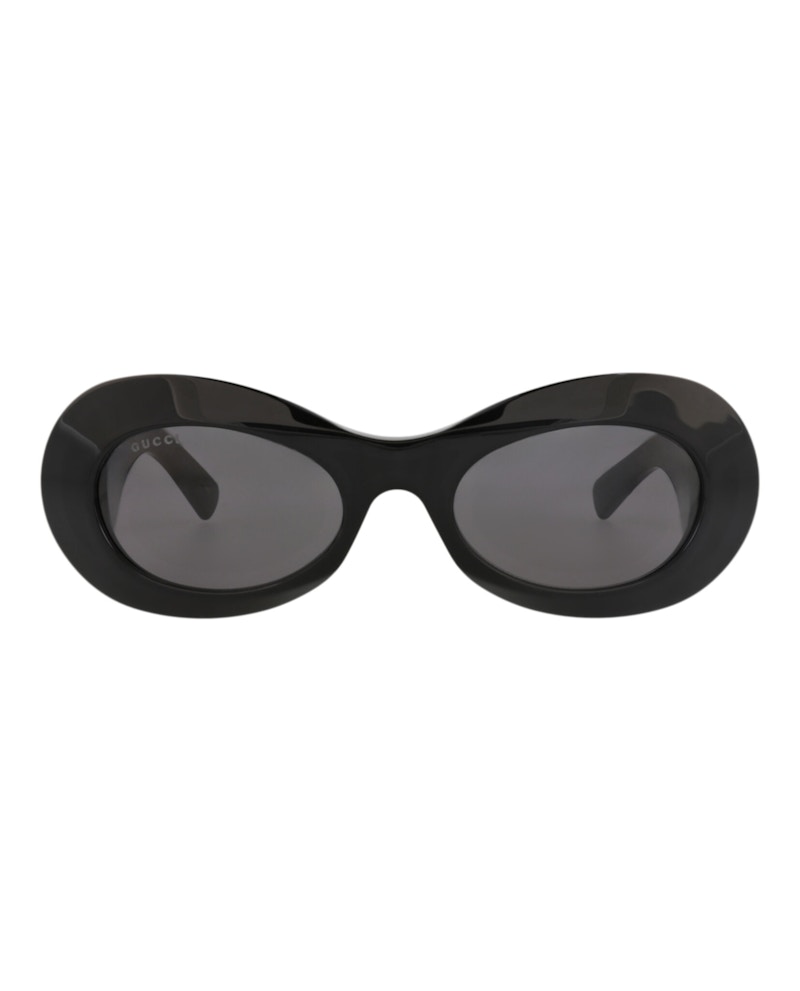 Women's Gucci RoundFrame Recycled Acetate Sunglasses in Black Black Grey (Gg1696S/30015485/001)
