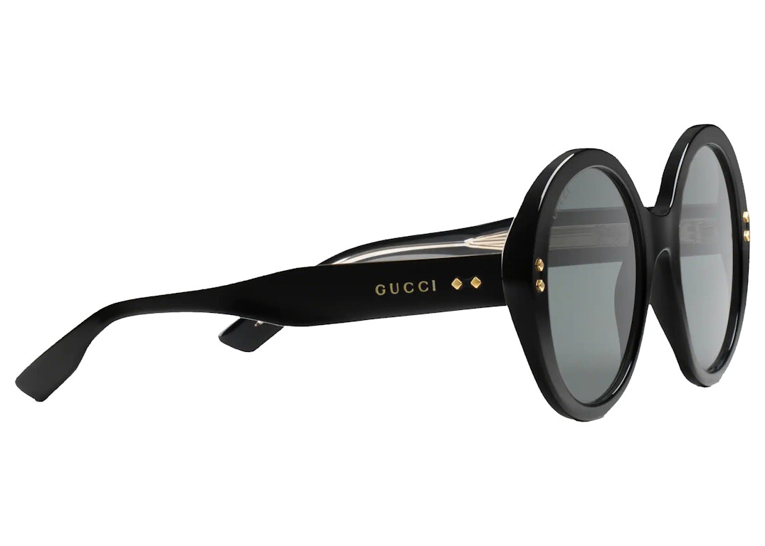 Pre-owned Gucci Round Frame Sunglasses Black
