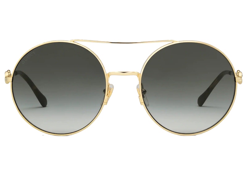 Gucci Round Frame Sunglasses Gold 648492 I3330 8012 in Gold