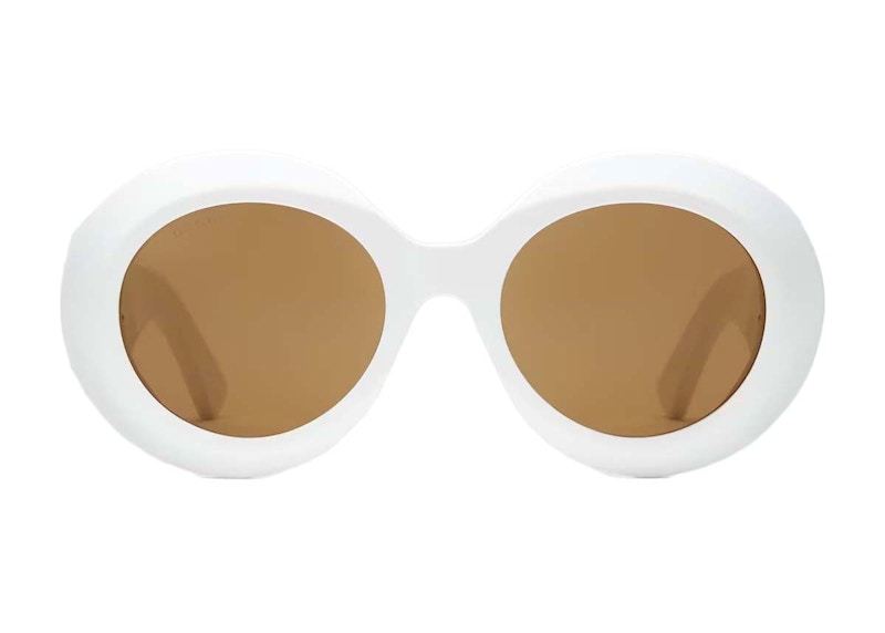 Round store sunglasses white