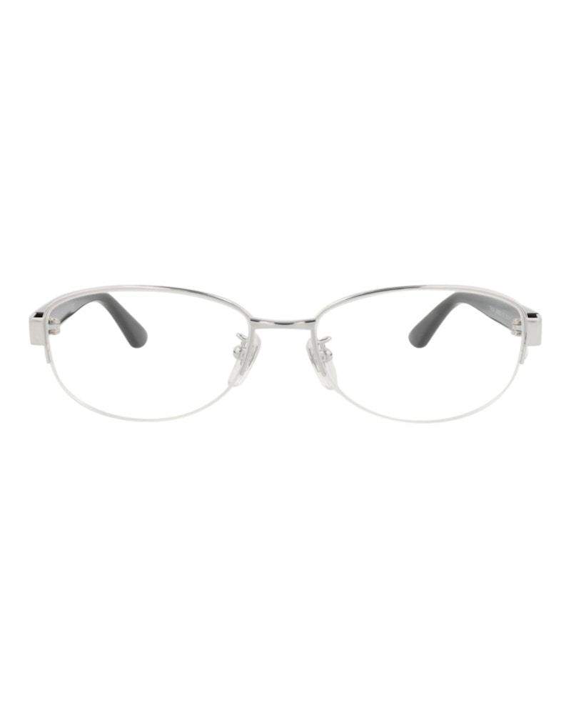 Pre-owned Gucci Women's  Roundframe Titanium Optical Frames In Silver Black Transparent (gg0859oj/30009610/001)