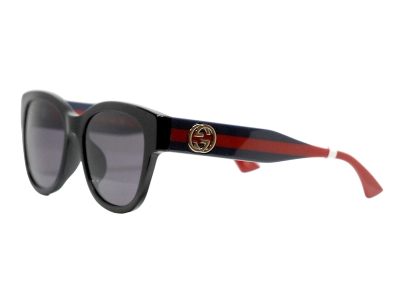 Pre-owned Gucci Round Sunglasses In Black Blue Violet (gg1866sk/004)