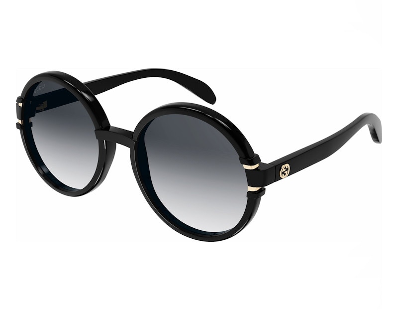 Gucci round sunglasses black deals