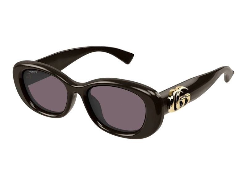 Pre-owned Gucci Round Sunglasses In Brown Violet (gg1829sk/004)
