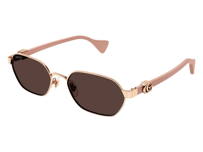 Pre-owned Gucci Round Sunglasses In Gold Pink Violet (gg1593s/003/fr)