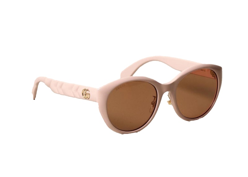 NEW GUCCI GG0814SK 002 2024 Ivory Brown Cat Eye Women Sunglasses