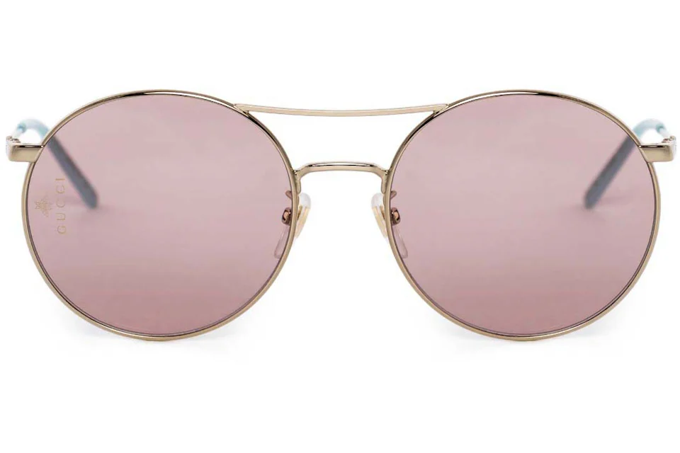 Gucci Round Sunglasses Pink (GCC-SUNG-0680S-004-56) in Metal - US