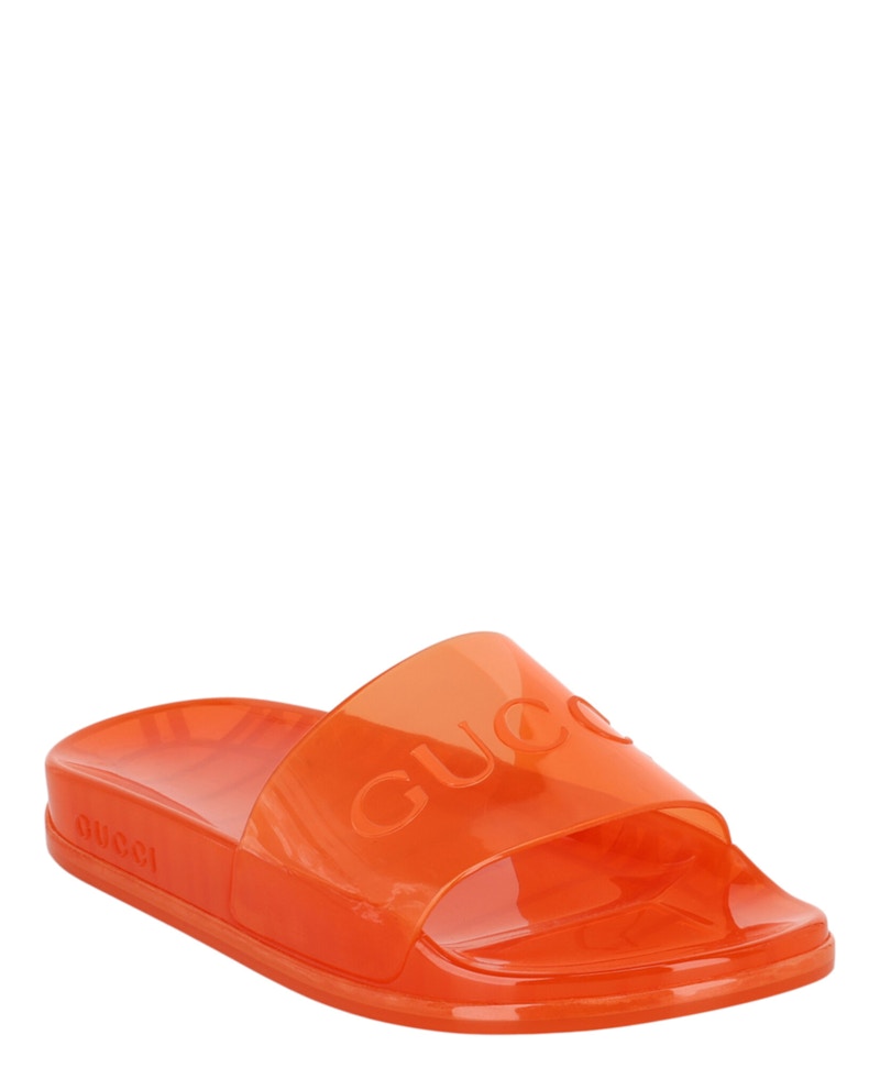 Gucci Rubber Logo Slides Orange - Thumbnail 2