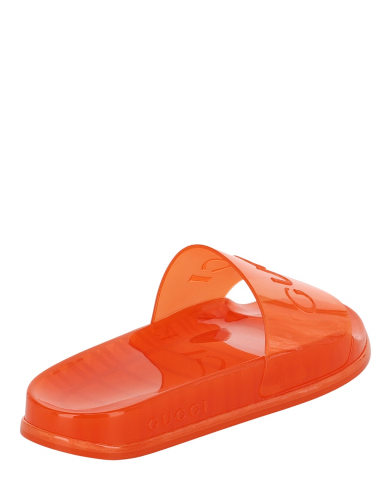 Gucci Rubber Logo Slides Orange - Thumbnail 3