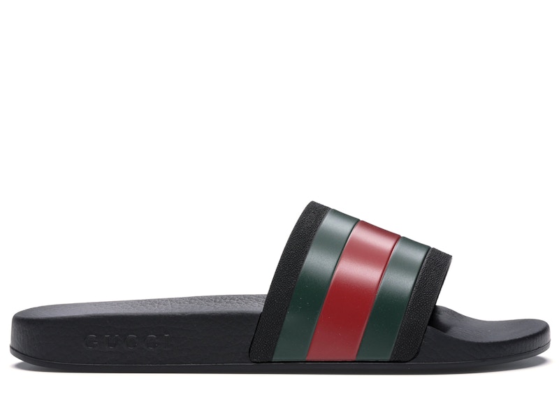 blue and red gucci slides