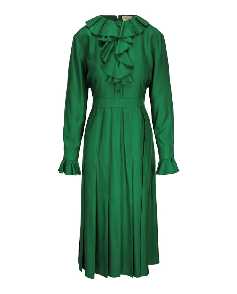Gucci Maxi abito in seta arruffato Yard
