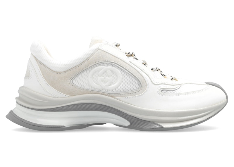 Pre-owned Gucci Run Suede (women's) Sneakers In White