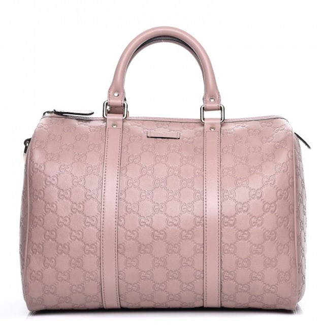 Gucci Joy Boston Satchel Guccissima Medium Rose Beige in Leather with  Gold-tone - US