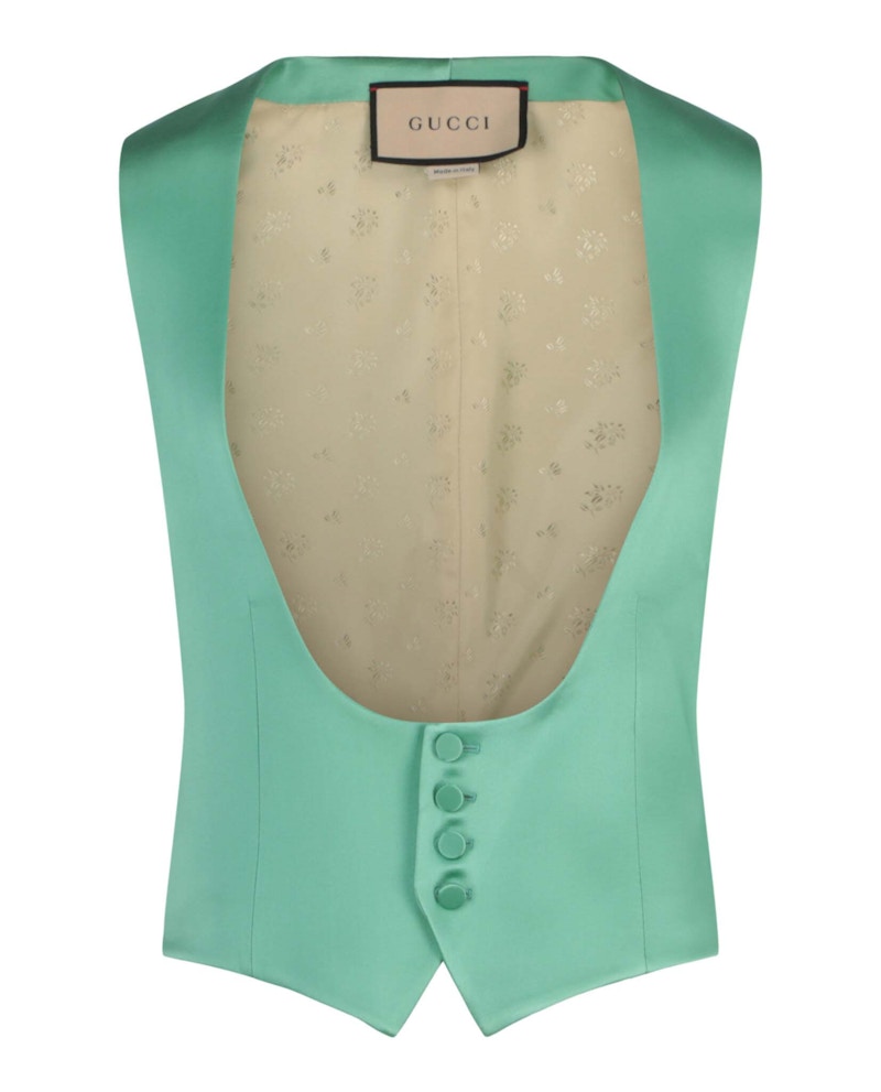 Pre-owned Gucci Men's Scoopneck Tailored Vest In Green