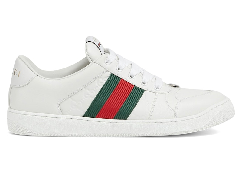 Gucci Men's Screener Sneaker in White/Red/Green - 798785-AADU0-9094