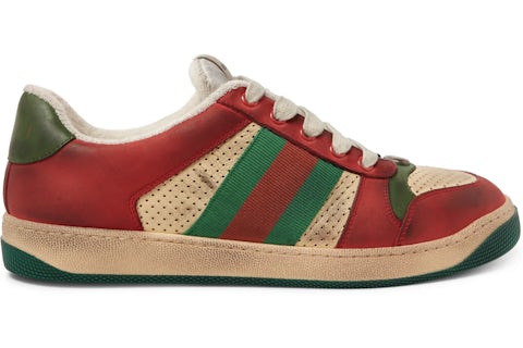 Gucci Screener Red Distressed Men s Sneakers US
