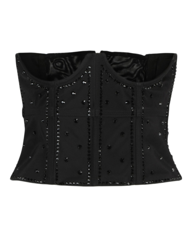 Pre-owned Gucci Women's  Sequin Embroidered Corset Top In Black