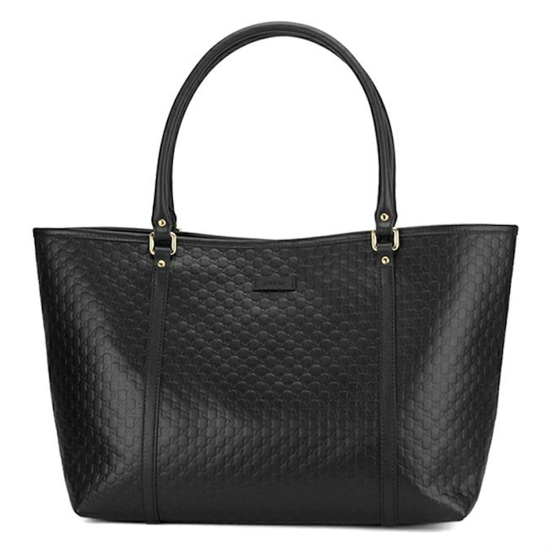 Gucci Shima Tote Micro Black in Leather with Gold tone GB