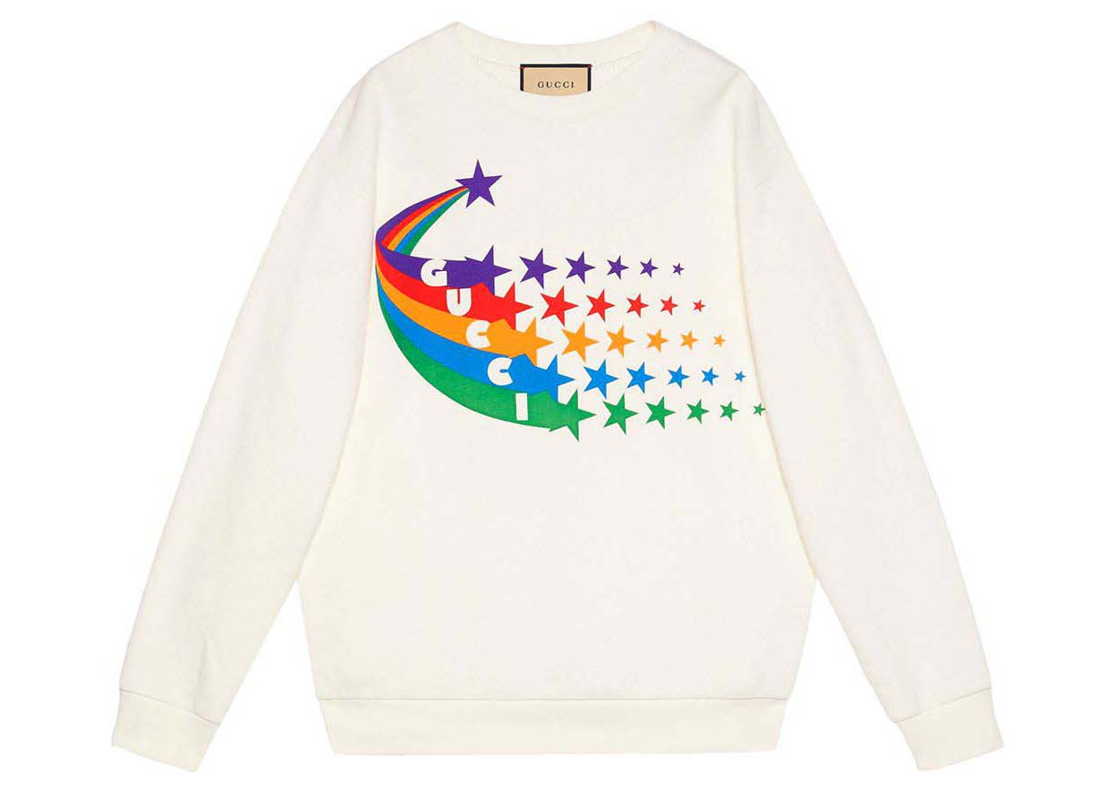 Gucci Shooting Star-Print Sweatshirt White