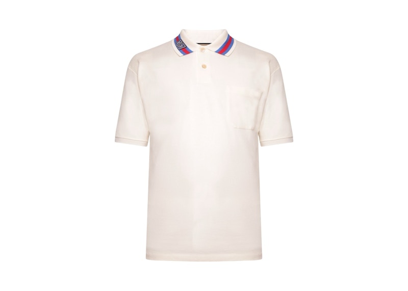 Gucci Short Sleeve Neck Logo Polo White Yellowed メンズ - JP