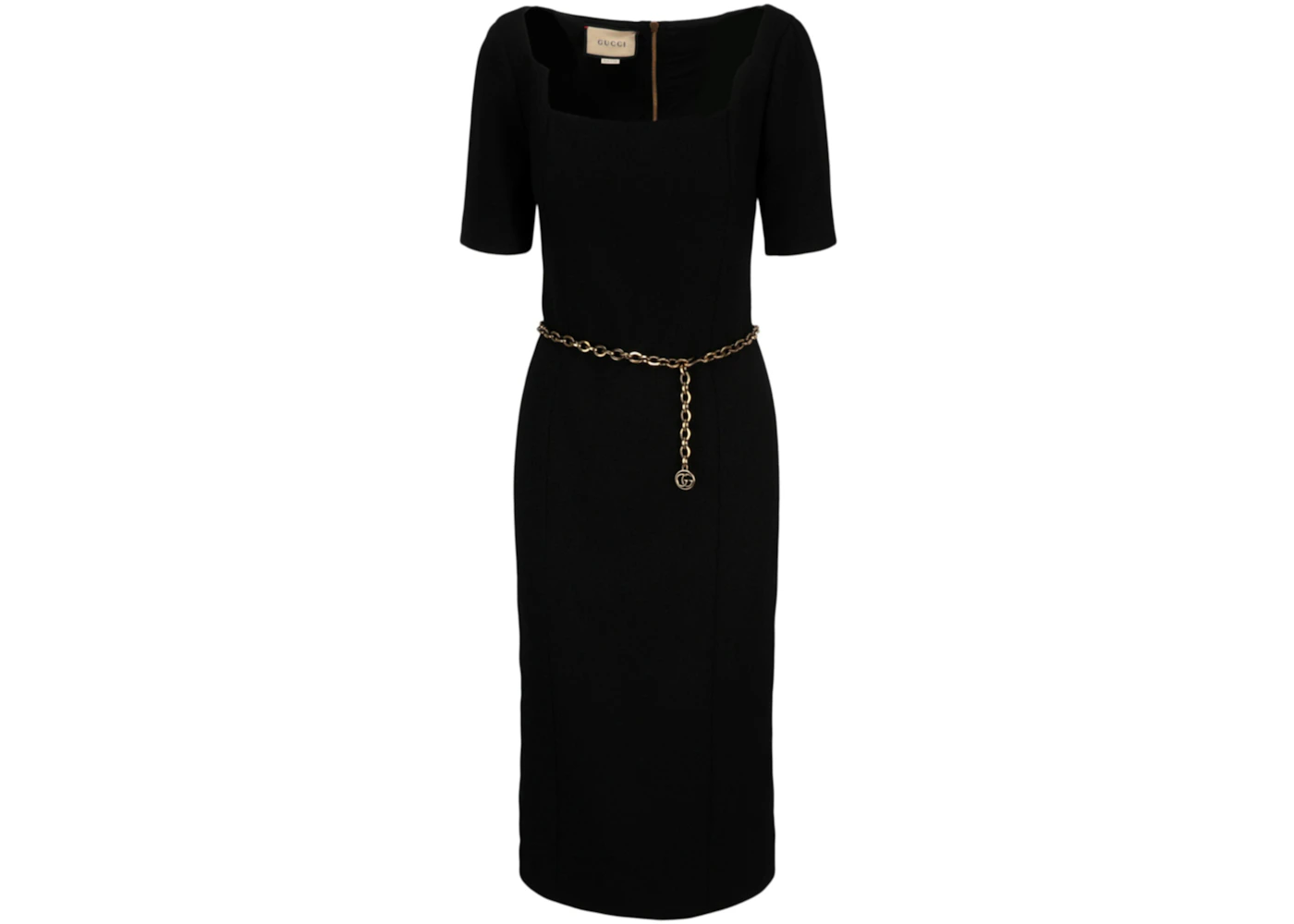 Gucci Short Sleeve Wool Dress Black - US Gucci Short Sleeve Wool Dress Black - US