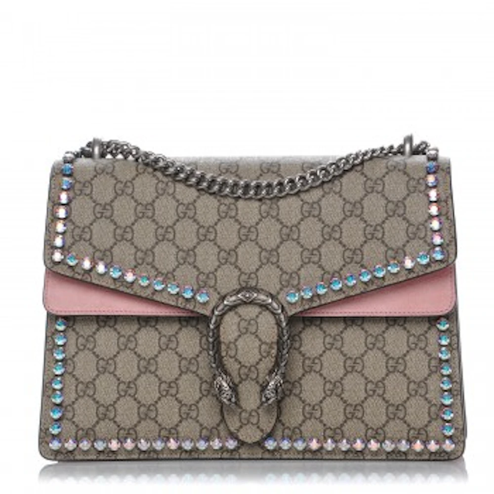 Gucci Beige/Pink GG Supreme Blooms Coated Canvas Medium Dionysus Shoulder Bag