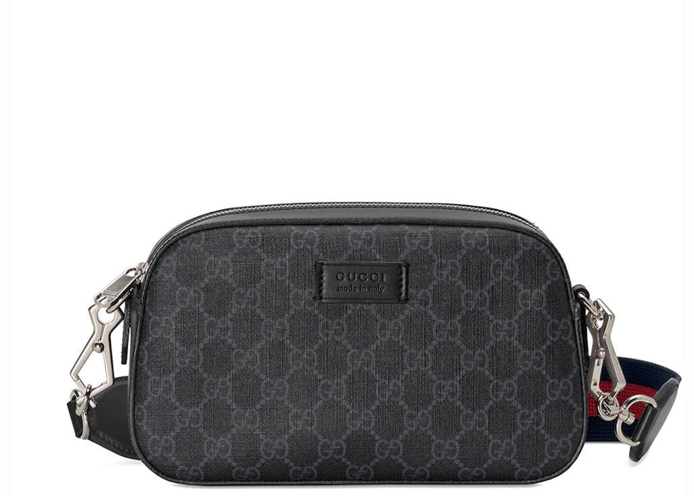 Gucci Shoulder Bag GG Supreme Small Black/Grey in Canvas/Leather with ...