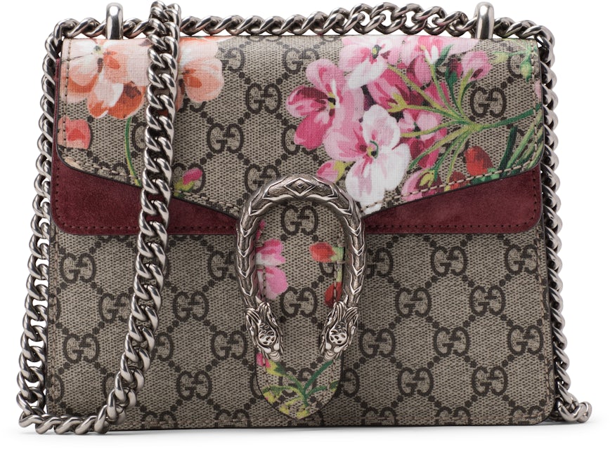 Gucci Dionysus Super Mini Blooms GG Supreme Canvas Crossbody Bag Dry Rose 476432