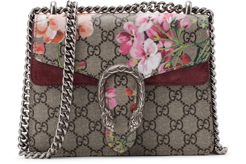 Gucci Dionysus Shoulder Bag GG Supreme Blooms Mini Brown/Antique
